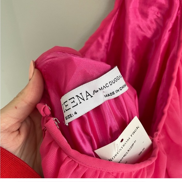 MAC DUGGAL NWT Hot Pink TIERED RUFFLE PLEATED HIGH NECK BALL GOWN!! - Picture 8 of 8